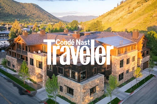 Condé Nast Traveler logo on a building exterior.